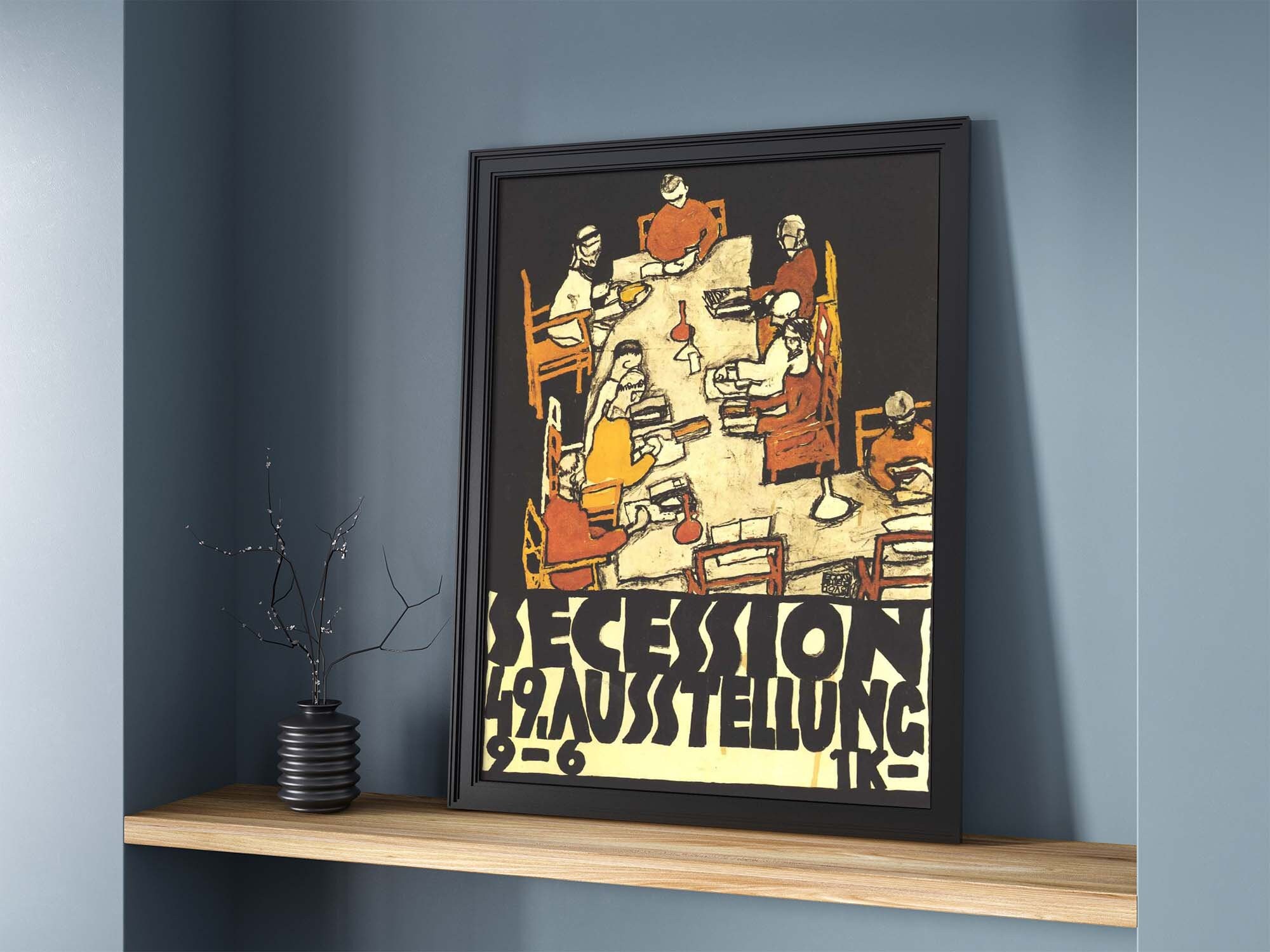 Egon Schiele、Secession 49. Austellung Framed Egon Schiele Secession Exhibition Poster, 49th Vienna