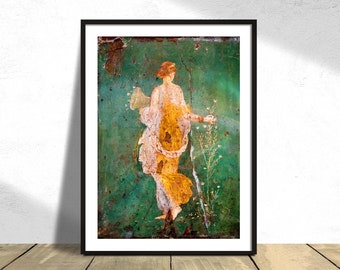 Diosa romana antigua - Cartel vintage de Flora I, Impresión de mujer, Ide de regalo, Ilustración antigua, Cartel retro, Impresión de arte vintage,