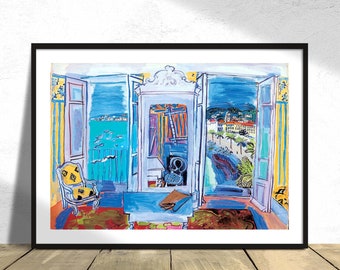 Window opening on Nice - Raoul Dufy | Wall Decor Art Poster, Vintage Print, Poster Reproduction, Wall Decor Print, Art Exhibit Poster, 8x10