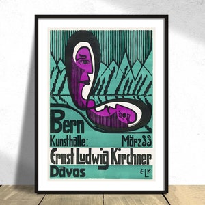 Bern Kunsthalle, March 33 - Ernst Ludwig Kirchner | German Expressionism Print, 20th Century German, Poster Reproduction,  Abstract Decor A4