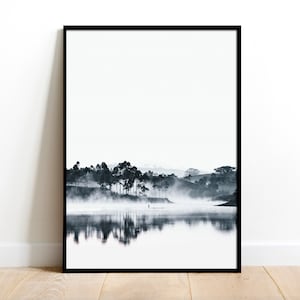 Póster impreso de Lake Miminal, póster de pared, galería de arte, impresión decorativa, pósteres en blanco y negro con agua, 50x70, 70x100, 30x40, A3, A4