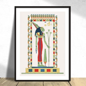 Neith illustration from Pantheon Egyptien - Leon Jean Joseph Dubois | Vintage Decor, Poster Reproduction, Old Illustration, Fine Art Print