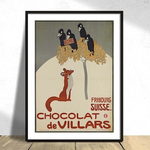 Chocolat de Villars - Emil Cardinaux I Travel Print, Gift Idea, Wall Dec, Suiza Retro Print, Vintage Poster, Chocolat Advertising Dec