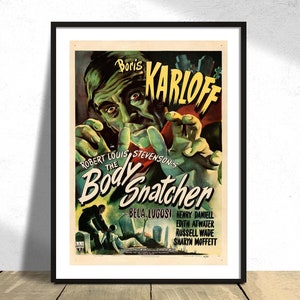 The Body Snatcher (1945) - Film Poster | Advertisement Print, Theatrical Poster, Old Illustration, Vintage Decor, Horror Movie, Thriller, A3
