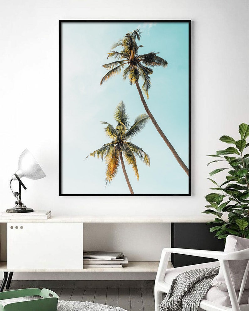 Beach Palm Trees Printed Poster Coconut Palm Wallposter - Etsy