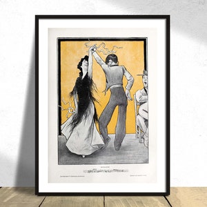 Sevillanas, Blanco y Negro, 17-11-1900 - Inocencio Medina Vera / Afiche Retro, Reproducción Estampa, Arte Español, Gráfica Blanco y Negro