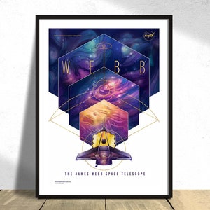 NASA - Telescopio espacial James Webb I Arte de viaje espacial, impresión espacial, decoración de la habitación del cuarto de niños, diciembre de arte planetario, regalo de inauguración de la casa, cartel de la NASA diciembre