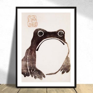 Sapo - Matsumoto Hoji | Decoração vintage, arte retrô, natureza japonesa, ideia de presente, japão dezembro, arte tradicional, impressão japonesa vintage, impressão de sapo