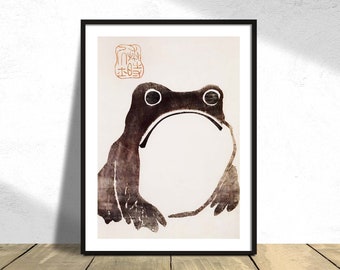 Frog - Matsumoto Hoji | Vintage Decor, Retro Art, Japanese Nature, Gift Idea, Japan Dec, Traditional Art, Vintage Japanese Print, Frog Print
