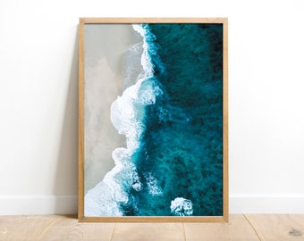 Ocean Waves Beach - Printed Poster Wallposter Posters Wallgallery Art Print  Photography Photo Summer Sunny Vibes 50x70 70x100 30x40