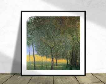 Drzewa owocowe - Gustav Klimt | Kwadratowy wydruk, Kwadratowy plakat, Wystawa vintage, Reprodukcja dec, Plakat przyrodniczy, Plakat drzewa owocowe, Klimt Print