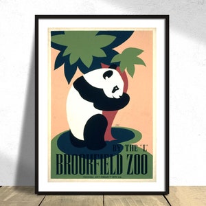 Brookfield Zoo -Por el L / Cartel publicitario, Arte del aula, Decoración de la guardería, Decoración de la habitación de los niños, Cartel del ZOO, Estampado de animales, Idea Gigt, Dec Panda
