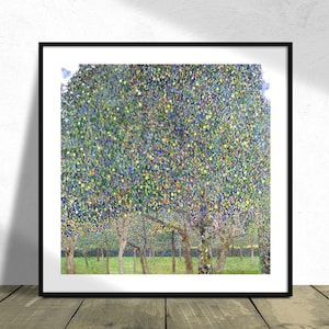 Pear Tree - Gustav Klimt | Square Print, Square Poster, Vintage Exhibition, Reproduction Dec, Housewarming Gift Idea, Nature Poster, Fruits