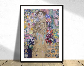 Portret Ria Munk - Gustav Klimt | Wystawa Vintage, Ilustracja kobiety Wydruk, Reprodukcja, Plakat retro, Wydruk secesyjny, Secesja
