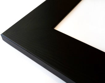 Black Wooden Solid Heavy Frame for print, photo, poster. Oak, Black and Walnut wood color. Frames in custom sizes! 11x17 12x18 10x15 15x21