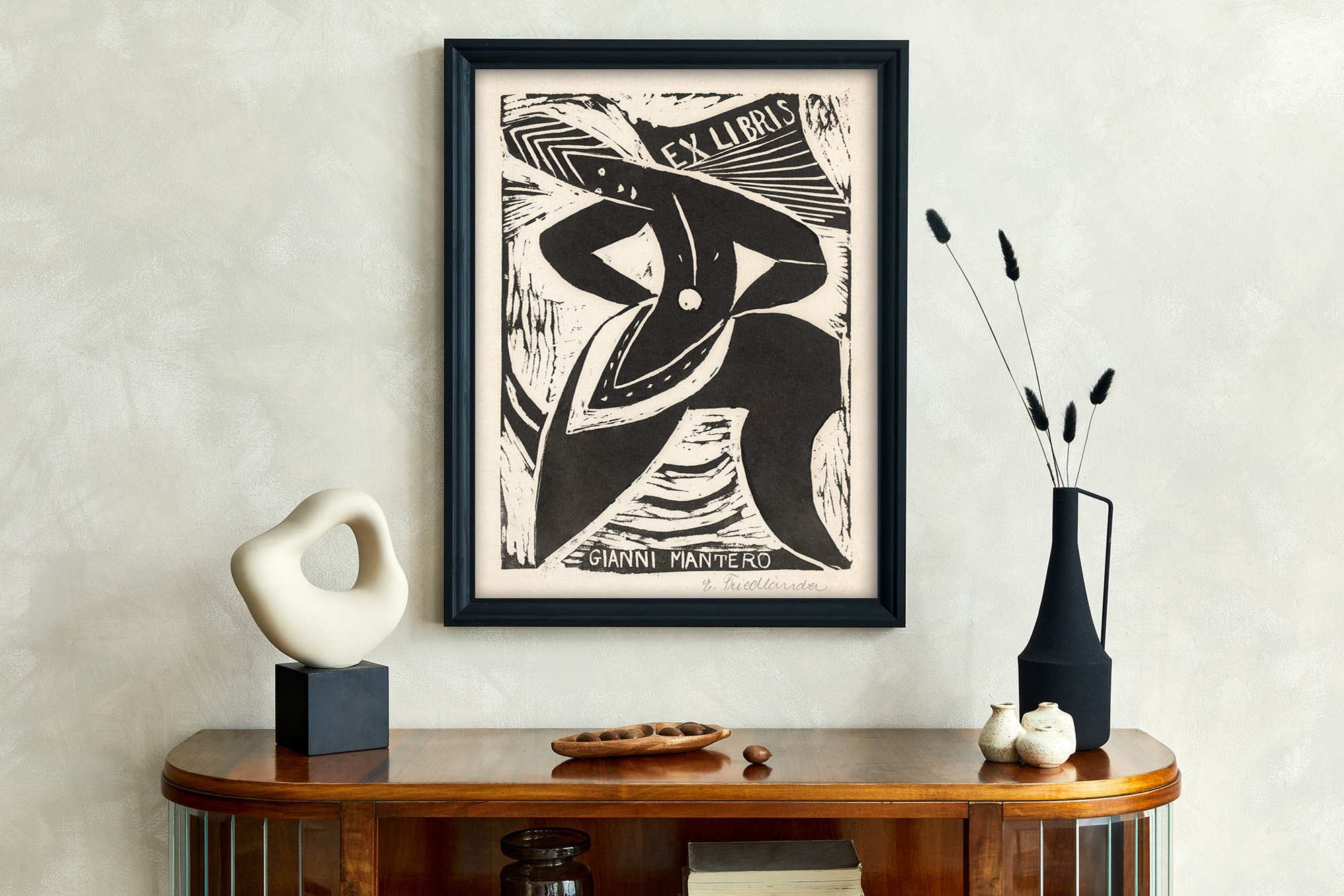 Ex Libris Van Gianni Mantero-erna Friedländer. Original From the  Rijksmuseum Vintage Print,poster Reproduction,wall Decor, Black and White -  Etsy New Zealand