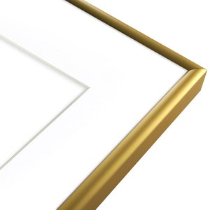 Gold Frame with white Passe-Partout / White Mat Aluminum frames for Poster Print Photography A4 A3 30x40 40x50 50x70 61x91 70x100