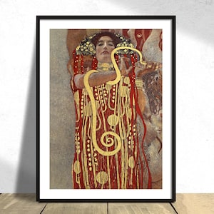 Hygieia - Gustav Klimt / Impresión de medicina, Arte moderno, Estilo de simbolismo austriaco, Reproducción, Retro, Vintage, Idea de regalo, Cartel de exposición A1
