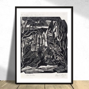 Invierno, Hampden - Paul Nash / Arte británico, Modernismo, Reproducción de carteles, Ilustración antigua, Inglés vintage, Impresión famosa, Paisaje A3 A4