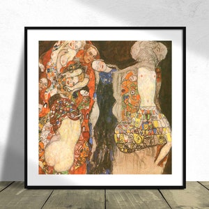 The Bride - Gustav Klimt | Square Print, Square Poster, Vintage Exhibition, Reproduction Dec, Housewarming Gift Idea, Wedding Poster, Woman