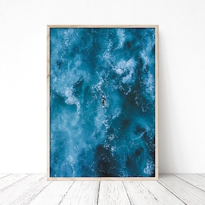 Surfer Meer Ozean Gedruckt Poster Surf Poster Wellen Kunstdruck Dekoration Surfing Sommer Sunny Vibes 40x50 50x70 70x100
