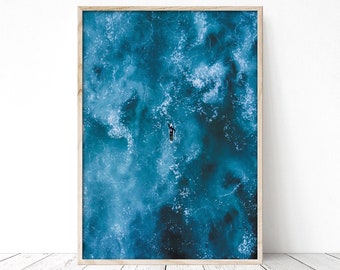 Surfer Sea Ocean Printed Poster Surf Posters Waves Art Print Decoration Surfing Summer Sunny Vibes  40x50 50x70 70x100