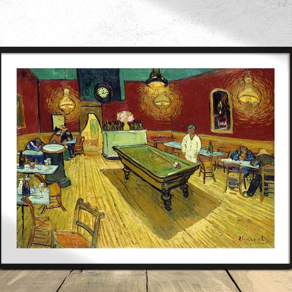 Le café de nuit (The Night Café) - Vincent Van Gogh | Vintage Print, Poster Reproduction, Old Illustration, Impressionism Famous Art, Retro