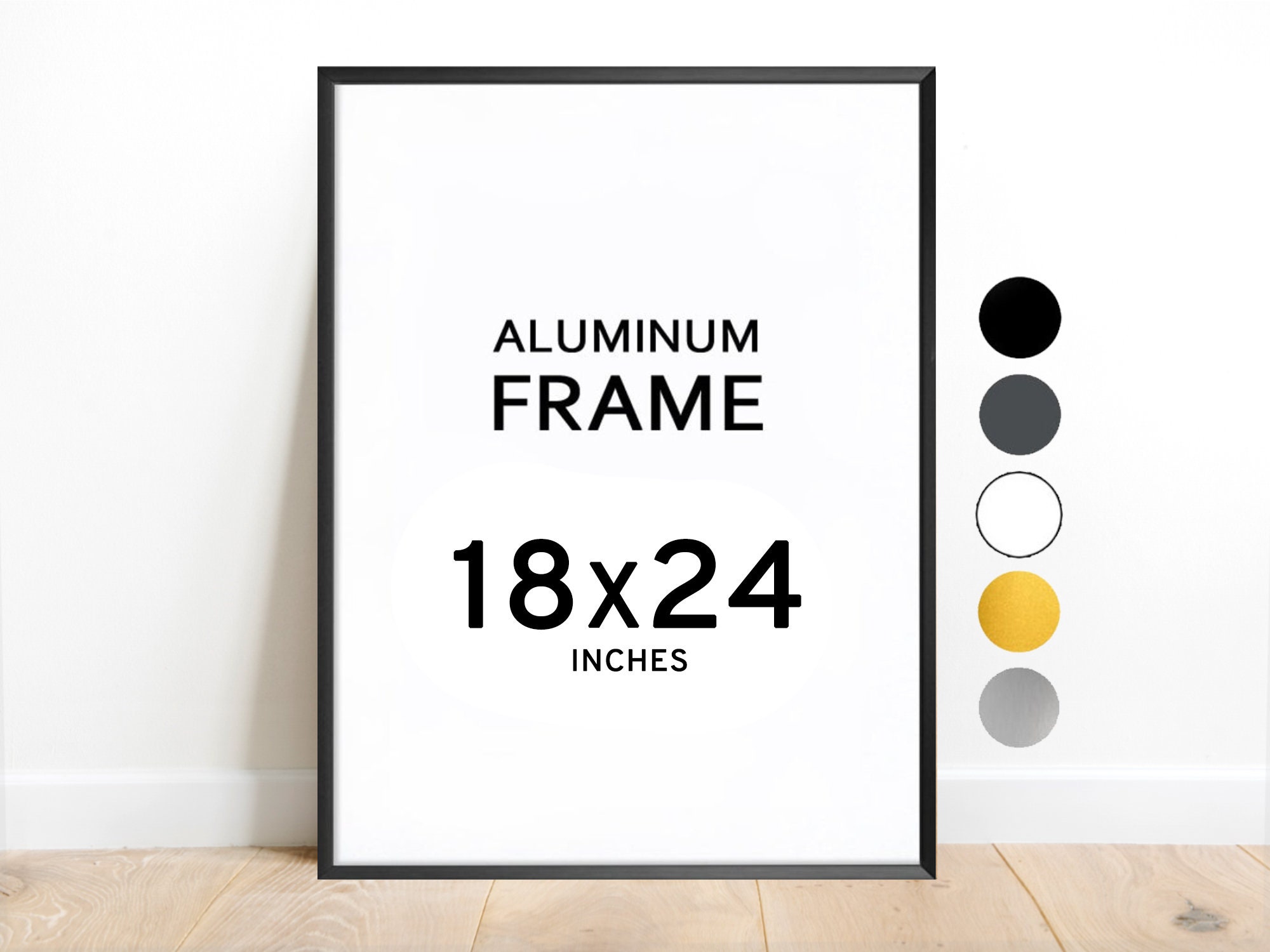 Marco para póster de aluminio negro de 60 x 80 cm y muchos más tamaños Marco  de metal para cuadros 14 colores blanco, oro, bronce, plata 80x60 Rahmen -   México