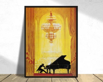 C. Bechstein | Music Poster, Theater Stage, Piano Concert Print, Show, Vintage Advertising Poster, Retro Decor, Instrument Poster