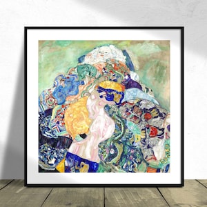 Bebé (Cuna) - Gustav Klimt / Impresión cuadrada, Póster cuadrado, Exposición vintage, Dec de reproducción, Idea de regalo de inauguración de la casa, Póster infantil A2 A3