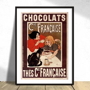 Chocolats Compagnie française, Thés Compagnie française - Théophile Steinlen I Werbeplakat, Retro Print, Vintage Poster, French Art