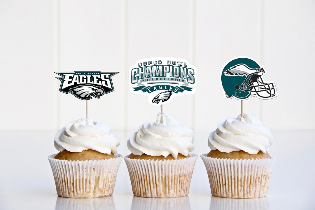 Philadelphia Eagles Football Inspired Cupcake Toppers / Etsy