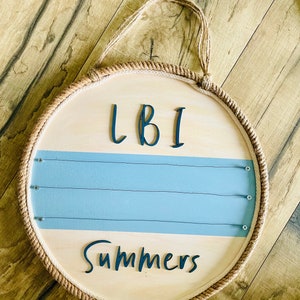 Custom Beach Badge Display Wall Hanger - Custom Laser Cut- LBI - Custom Location