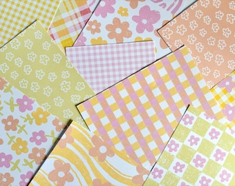 Spring Flowers Paper Pack | 12 unique sheets of 120gsm A5 paper | Junk Journal Supplies | Hand drawn scrapbook paper