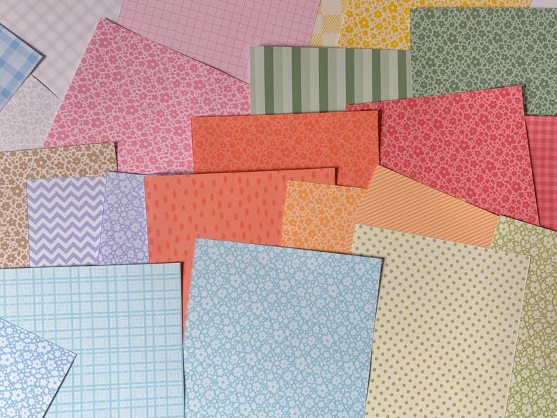 Tiny Flowers Journal Paper Pack | 24 unique sheets of 120gsm A5 paper | Cute Scrapbook Paper image 5