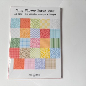 Tiny Flowers Journal Paper Pack | 24 unique sheets of 120gsm A5 paper | Cute Scrapbook Paper image 6