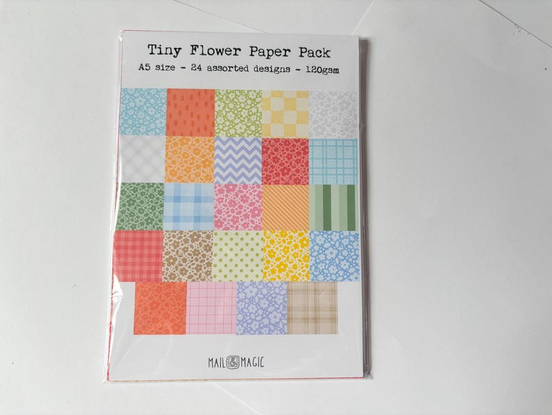 Tiny Flowers Journal Paper Pack | 24 unique sheets of 120gsm A5 paper | Cute Scrapbook Paper image 6