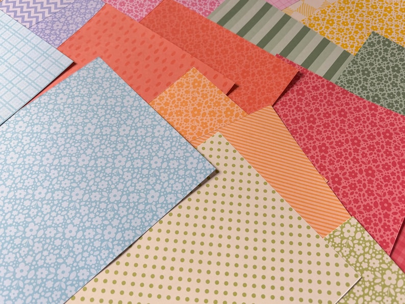 Tiny Flowers Journal Paper Pack | 24 unique sheets of 120gsm A5 paper | Cute Scrapbook Paper image 4