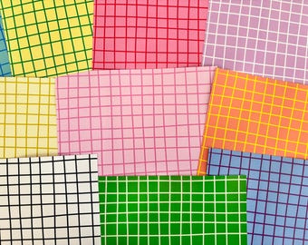 Grid Scrapbook Paper Pack | 10 Sheets of A5 paper | Colourful Background Patterns