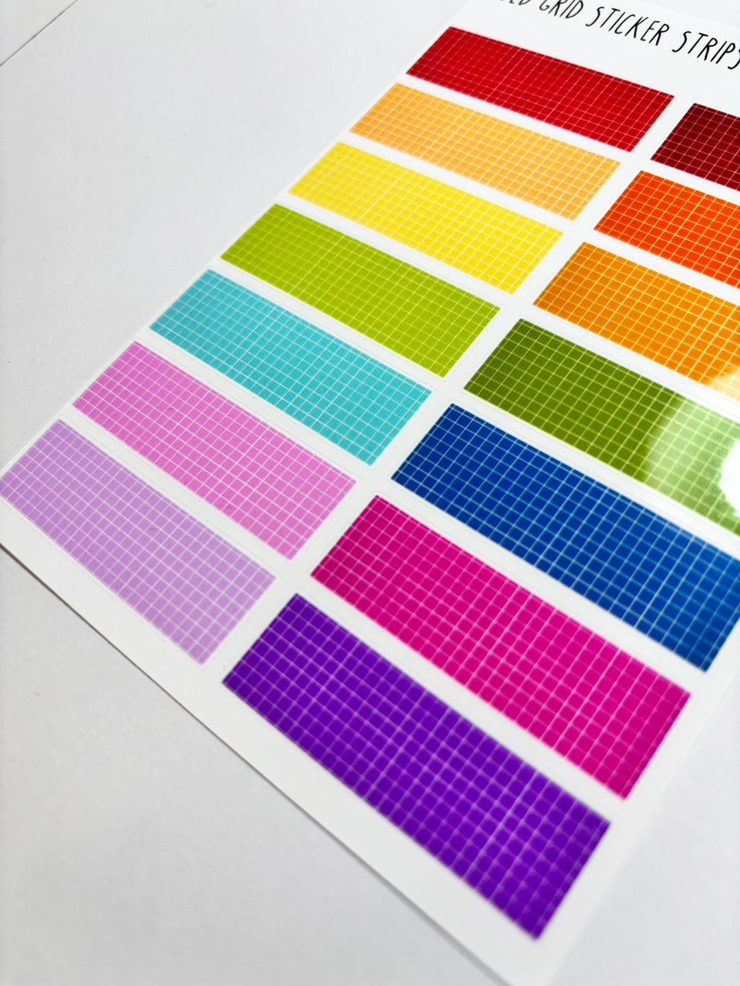 Grid Pattern Sticker Sheet | A6 Vinyl | Scrapbook Stickers and ...