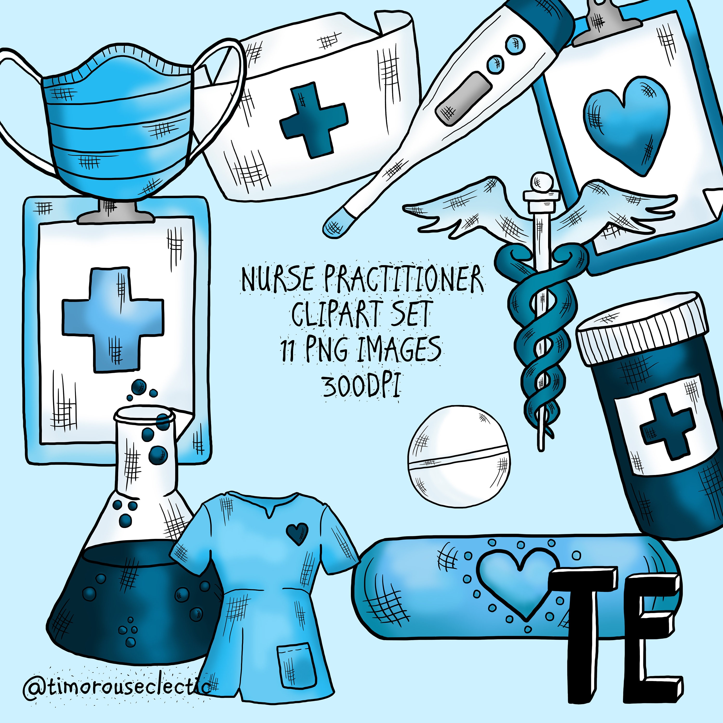 Nurse Practitioner Clipart Set 11 X PNG Images Hopsital Etsy Australia