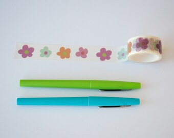 Groovy Floral Washi Tape: Retro Bujo Journaling Tape