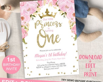 1st birthday invitations etsy