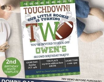 Football Invitation Etsy