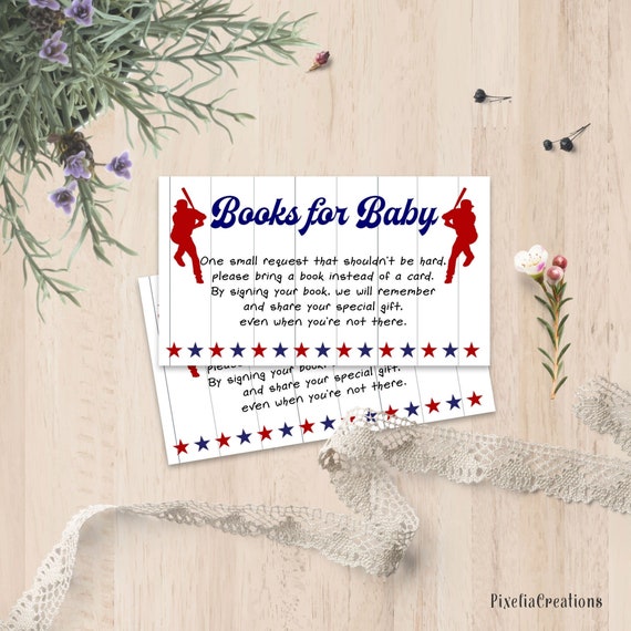 Baseball, Baby Boy Shower, Books for baby insert, Printable, Bring a book card instead of a card, Instant download, Baby Shower enclosure Il_570xn