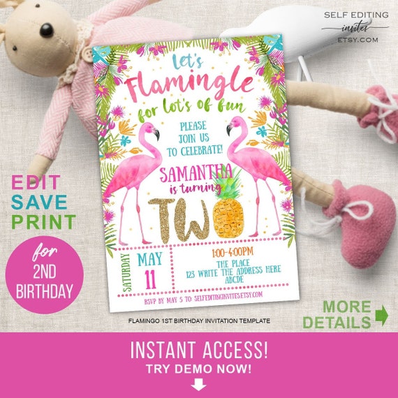 second birthday tropical flamingo birthday flamingo party
