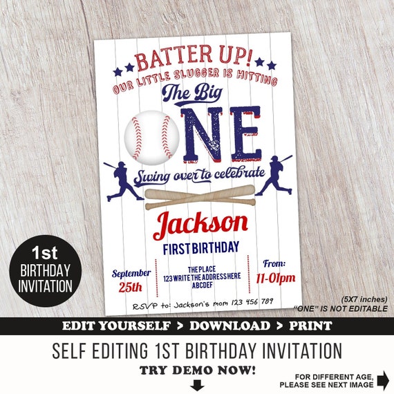 first birthday baseball birthday invitation baseball party 1st birthday boy instant download printable pdf invitation templates baseball birthday invitations