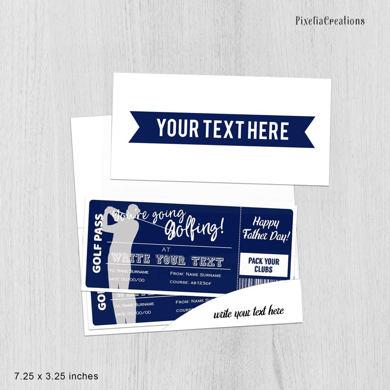 father day golf course ticket printable fake gold ticket