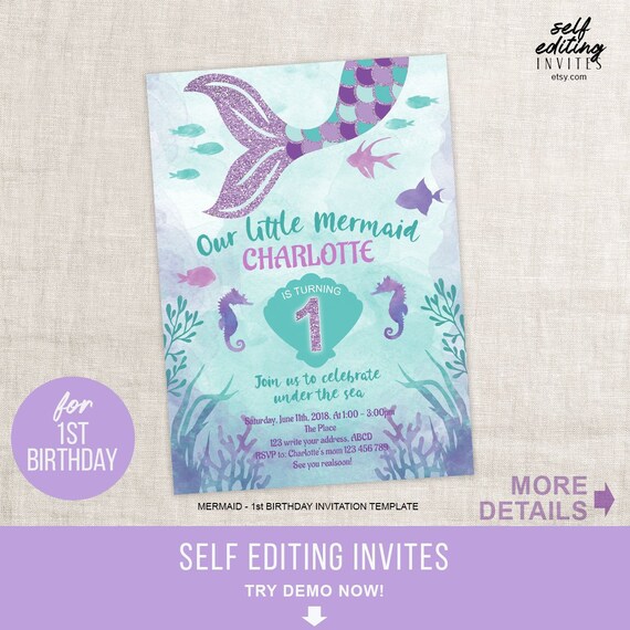 Updated Free Printable Ariel The Little Mermaid Invitation