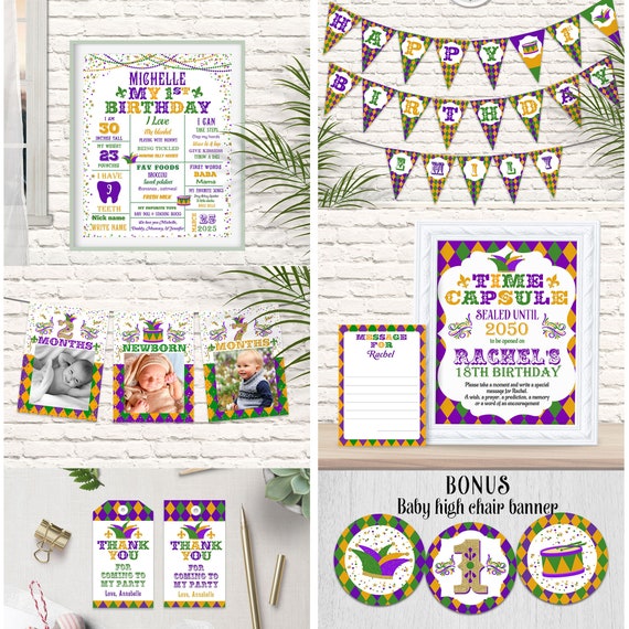 mardi gras first birthday party